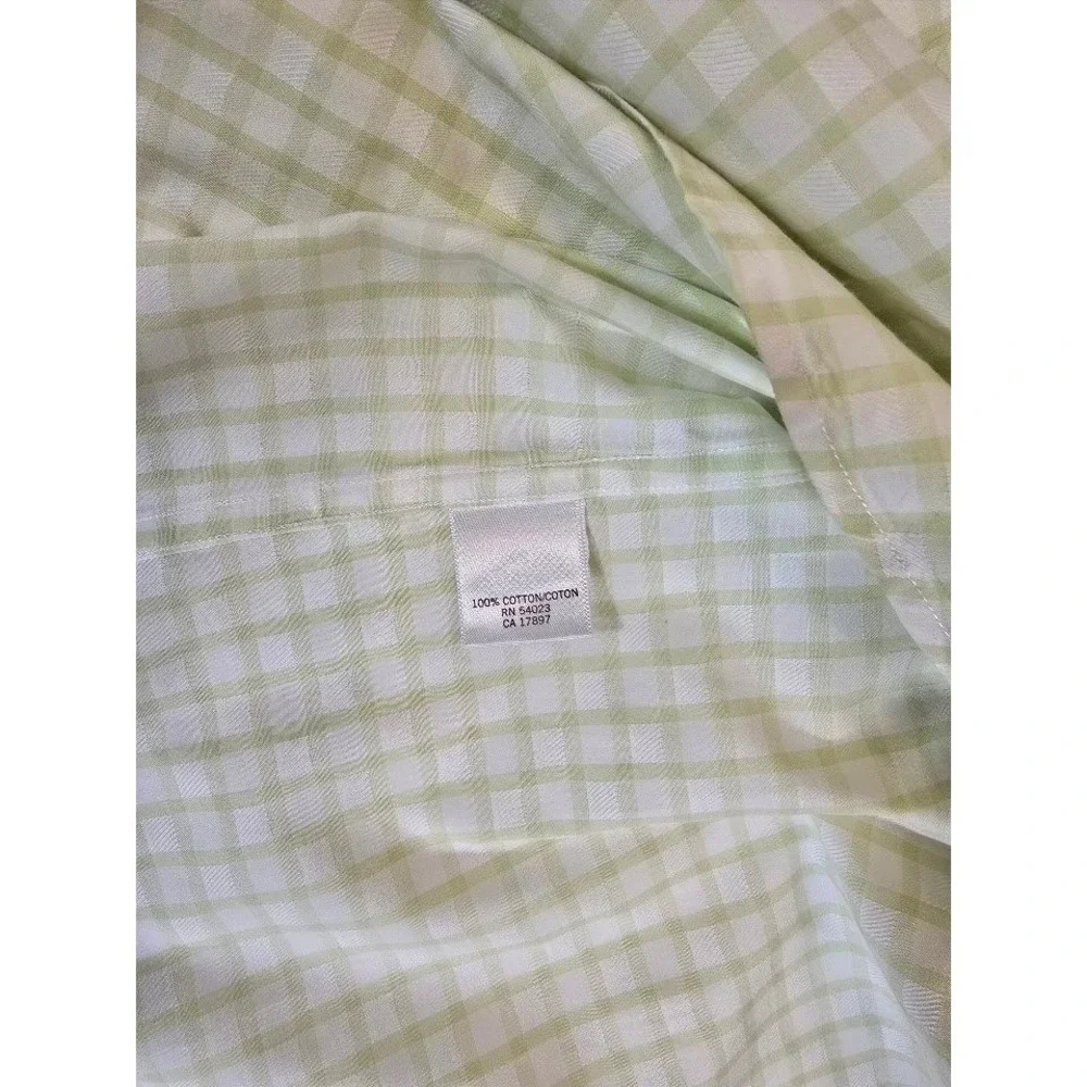 Banana Republic Slim Fit Button Down Shirt Green‎ Checkered XL